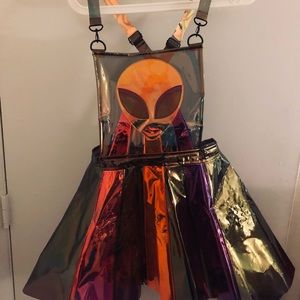 Alien hologram overall dress